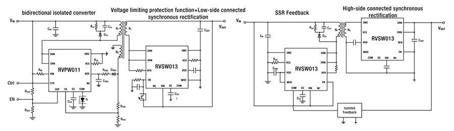 Schematic - RECOM Power RVSW013 Dedicated Bidirectional Controller Chip
